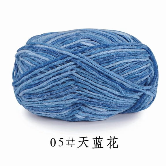Xiao Hua dyed yarn -2 rolls of 50G sky blue wool dyed yarn, high-quality soft wool blended yarn, bright rainbow yarn suitable for DIY crochet, scarves, blankets
