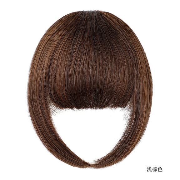Xiao Hua fake bangs - women's clip on bangs, pre ordered tassel facial frame accessory, daily wear, 1 piece, 9.84-5.9 inches, natural appearance fake bangsA06