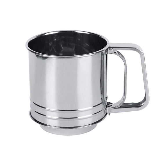 Xiao Hua flour sifter, handheld stainless steel flour sifter, manual flour sifter cup, home kitchen baking tool for flour and sugar powder, 15.2cm x10.2 cm