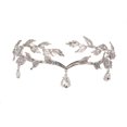 thumbnail image 1 of Xiao Hua goddess tiara crystal rhinestone crown wedding tiara bride bridesmaid beaded forehead with crystal rhinestone wedding bridal hair accessories tiara (silver), 1 of 3