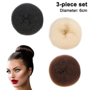 Xiao Hua hair bun maker, 3-piece hair bun styling tool, suitable for short and sparse hair styling, 2.36 inches