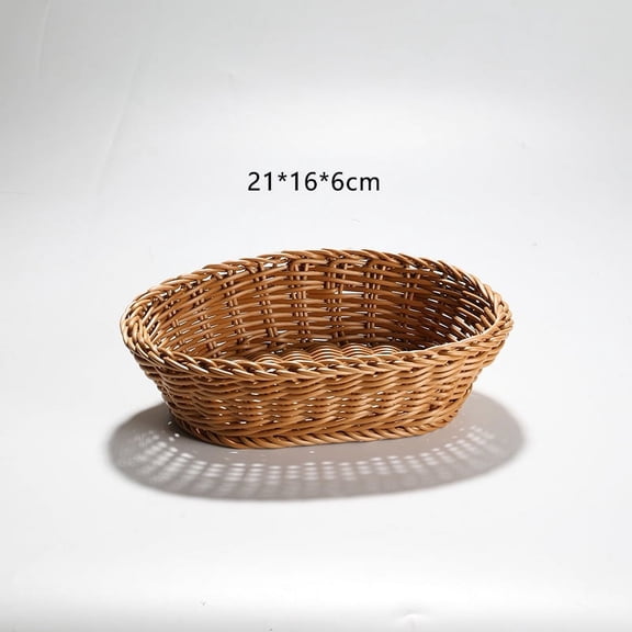 Xiao Hua handmade rattan fruit storage basket, 1 piece -8.27 * 6.3 * 2.36 inches, very suitable for kitchen countertop fruit display, farmhouse dining table center storage