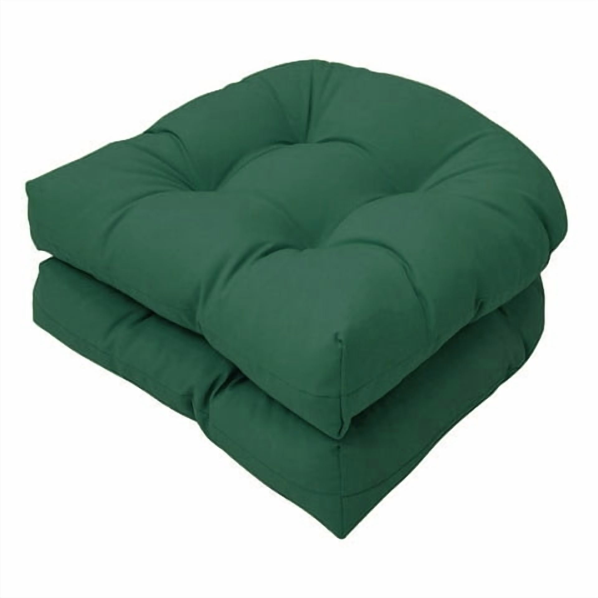 Xiao Hua indoor and outdoor chair cushion cushion 2-piece set, suitable for terrace, garden rattan chair cushion, tatami mat, Dark green