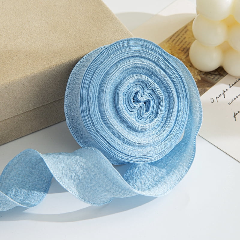Xiao Hua light blue Ruffle Ribbons -2 pieces, 0.98 inches wide, 9 ...