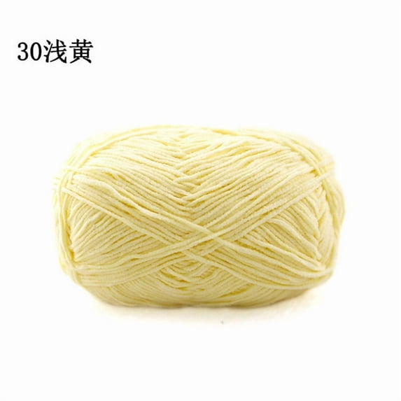Xiao Hua light yellow milk cotton yarn, 40g single twist soft acrylic cotton blend yarn, solid color yarn, smooth knitted yarn, suitable for weaving and handmade accessories