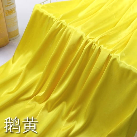 Xiao Hua light yellow satin fabric 39.37 61.02 inches, 1 piece, wedding background fabric, shiny satin fabric for sewing, dress sewing material, craft silk fabric for DIY projects