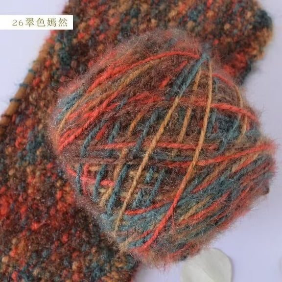 Xiao Hua mixed color crochet yarn, 150g-4 strand yarn, DIY woven scarf shawl with soft cotton crochet hooks, blanket and cushion cover home accessories, style 39
