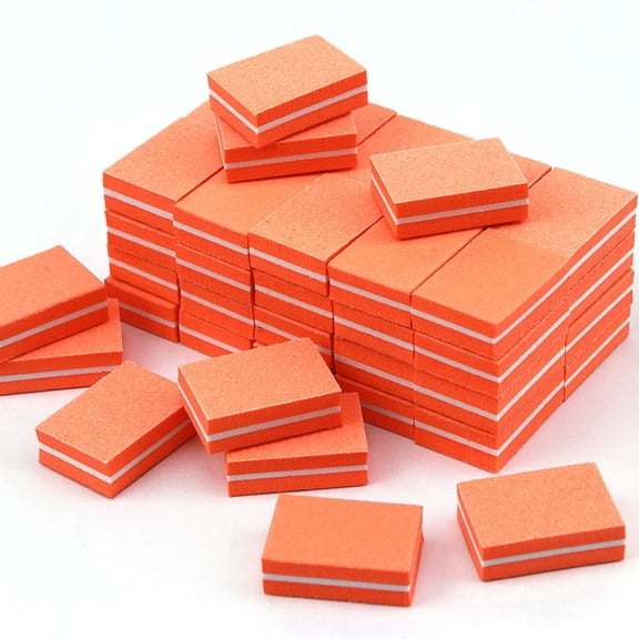 Xiao Hua nail mini orange polishing block file 100/180 mesh double-sided, nail file, polishing block (50 pieces set)