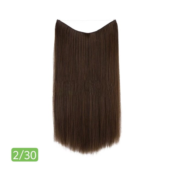 Xiao Hua one-piece straight hair extensions, 18 inch long wig with invisible thread design, suitable for curly or straight hair, multi-functional styling wig, Style G, 1 piece