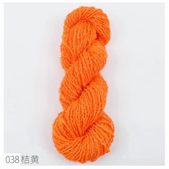 Xiao Hua orange art yarn, 35g single twist - handmade spinning ball and mixed color recycled yarn, used for DIY crafts, art decoration, and unique knitting accessories