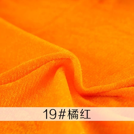 Xiao Hua orange red velvet fabric 39.37 × 62.99 inches, 1 piece, soft plush fabric for sewing, DIY clothing fabric, handmade decorative fabric&ideal choice for sewing clothing