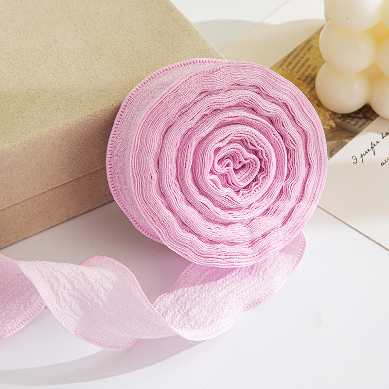 Xiao Hua pink Ruffle Ribbons -2 pieces, 0.98 inches wide, 9 meters long ...