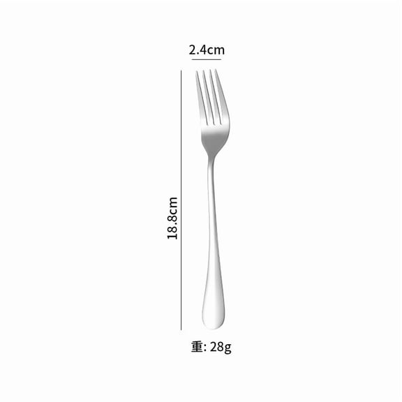 Xiao Hua premium stainless steel tableware -2-piece set of silver polished tableware, 7.4*0.94 inch stainless steel fork, dishwasher safe, suitable for daily catering services