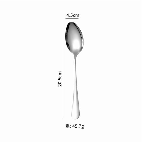 Xiao Hua premium stainless steel tableware -2-piece set of silver polished tableware, 8.07*1.77 inch stainless steel spoon, dishwasher safe, suitable for daily catering services