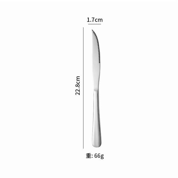 Xiao Hua premium stainless steel tableware -2-piece set of silver polished tableware, 8.98 * 0.67 inch stainless steel steak knife, dishwasher safe, suitable for daily catering services