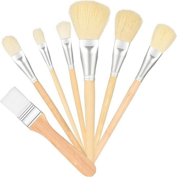 Xiao Hua professional oil painting brush set, 7 high-quality wool brushes, suitable for oil painting, acrylic painting, watercolor painting, etc