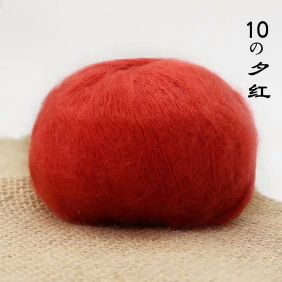 Xiao Hua red silk mohair yarn, 25g single twist - high-quality mohair blend&mohair yarn thread, suitable for delicate knitting, scarves, and high-end DIY crafts
