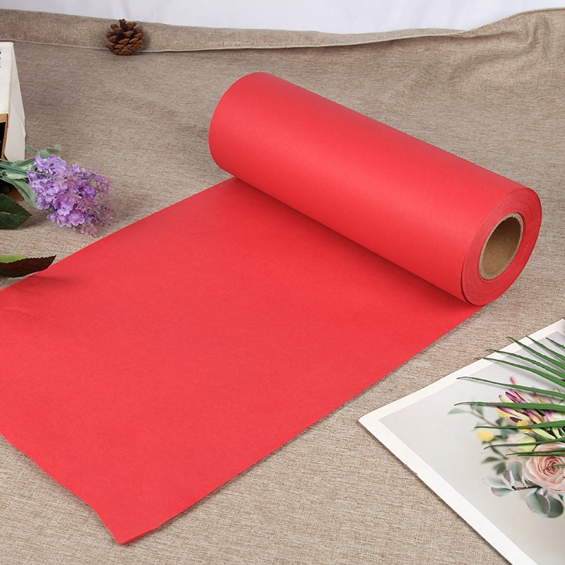 Xiao Hua red waterproof kraft paper 1968.5*15.75 inches 1 roll - waterproof flower packaging paper, thick and durable, very suitable for wedding floral DIY craft gift packaging