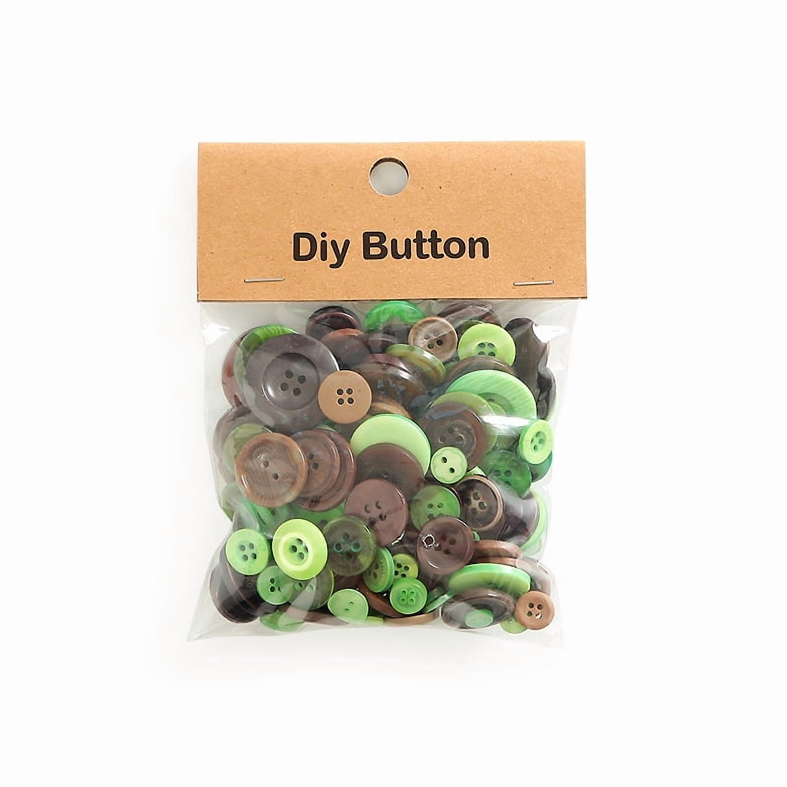 Xiao Hua resin buttons (250-350 pieces) Green+ brown circular buttons ...