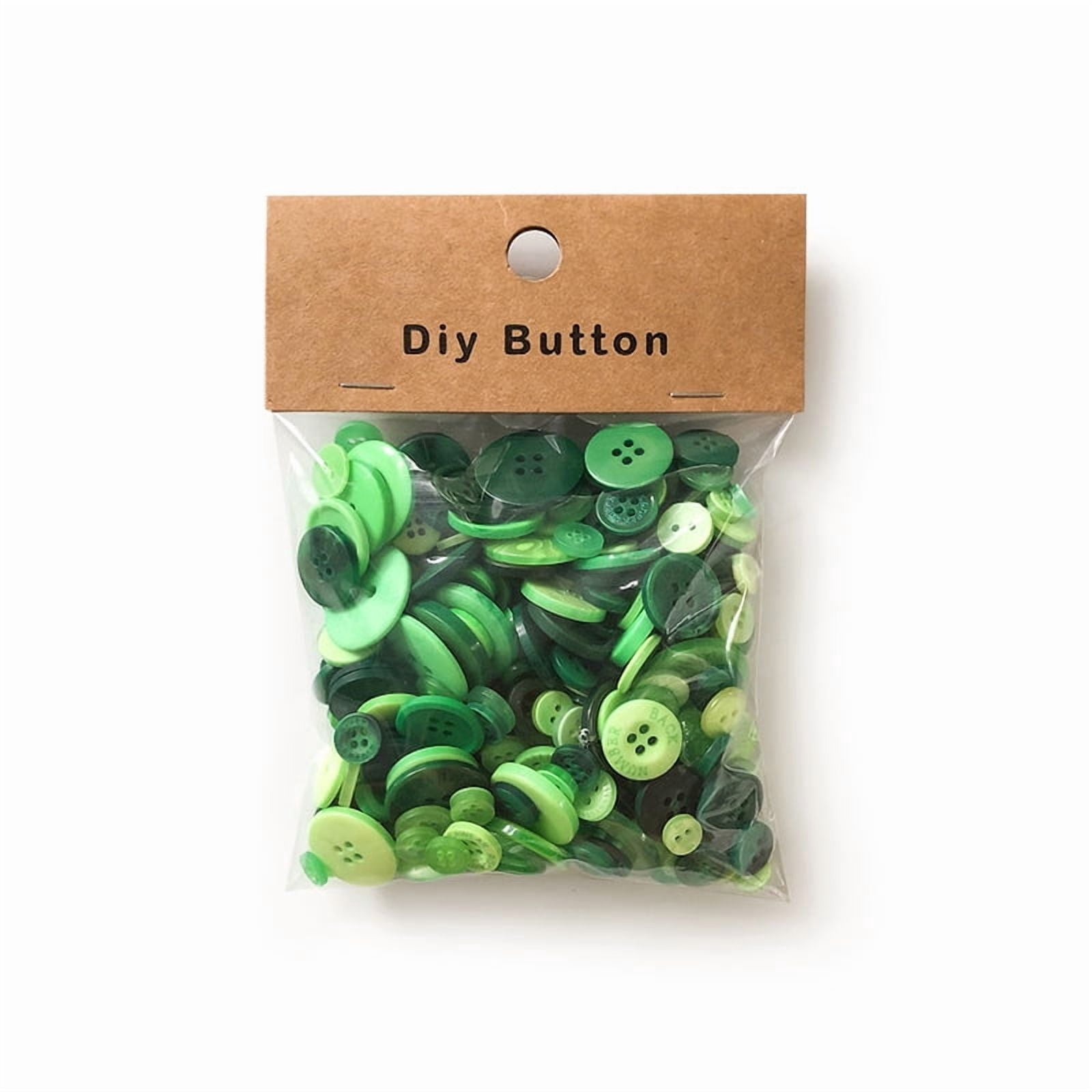 Xiao Hua resin buttons (250-350 pieces) green circular buttons, 0.9CM-3 ...