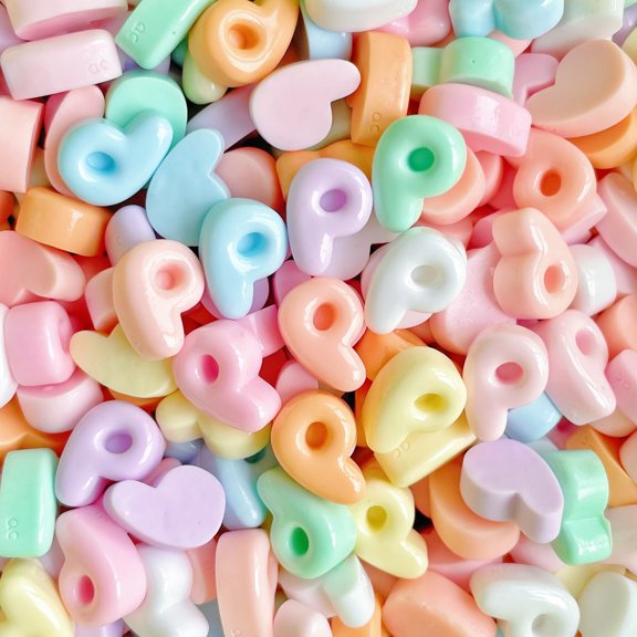 Xiao Hua resin letter bead 20PCS-0.51 * 0.51 inch non porous 3D flat back accessory, used for DIY jewelry making, nail art supplies, phone case decoration, random color, letter P