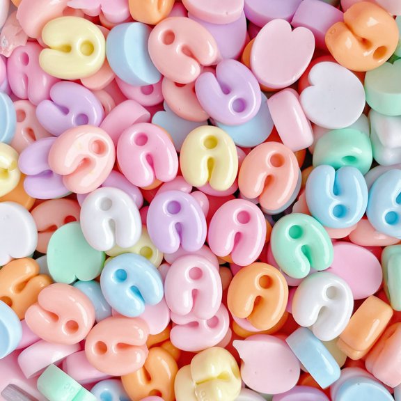 Xiao Hua resin letter bead 20PCS-0.51 * 0.51 inch non porous 3D flat back accessory, used for DIY jewelry making, nail art supplies, phone case decoration, random color, letter A