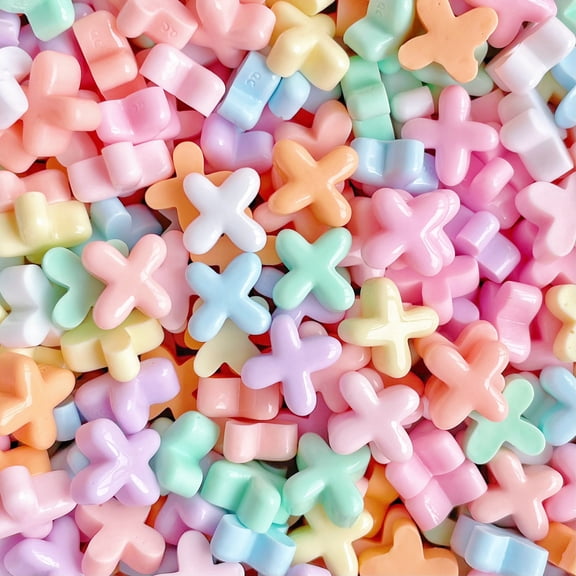 Xiao Hua resin letter bead 20PCS-0.51 * 0.51 inch non porous 3D flat back accessory, used for DIY jewelry making, nail art supplies, phone case decoration, random color, letter X