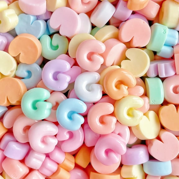 Xiao Hua resin letter bead 20PCS-0.51 * 0.51 inch non porous 3D flat back accessory, used for DIY jewelry making, nail art supplies, phone case decoration, random color, letter G