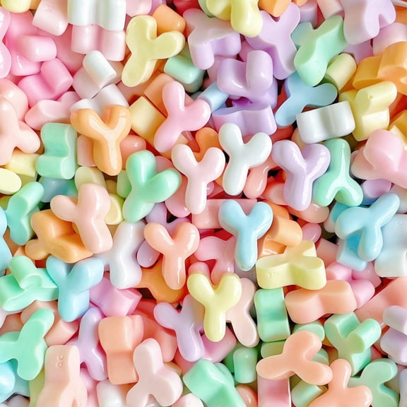 Xiao Hua resin letter bead 20PCS-0.51 * 0.51 inch non porous 3D flat back accessory, used for DIY jewelry making, nail art supplies, phone case decoration, random color, letter Y