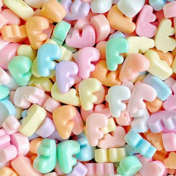 Xiao Hua resin letter bead 20PCS-0.51 * 0.51 inch non porous 3D flat back accessory, used for DIY jewelry making, nail art supplies, phone case decoration, random color, letter F