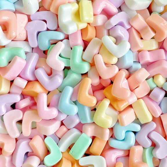 Xiao Hua resin letter bead 20PCS-0.51 * 0.51 inch non porous 3D flat back accessory, used for DIY jewelry making, nail art supplies, phone case decoration, random color, letter L