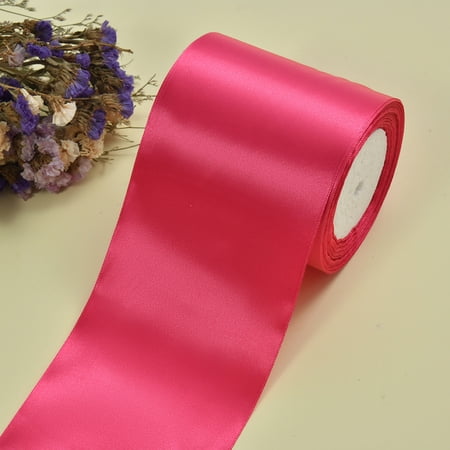 Xiao Hua rose red Wide Ribbon -3.94-inch wide 22 meter long ribbon spool, used for wedding decoration, wrapping bouquets, handmade -1 piece of high-end wedding decoration ribbon