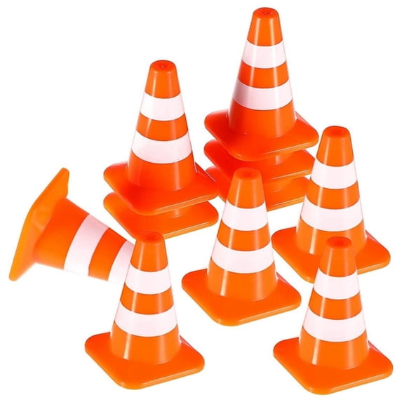 Xiao Hua set of 10 mini traffic cones, used for safety games, simulating roadblocks, 0.98 * 1.38in, orange