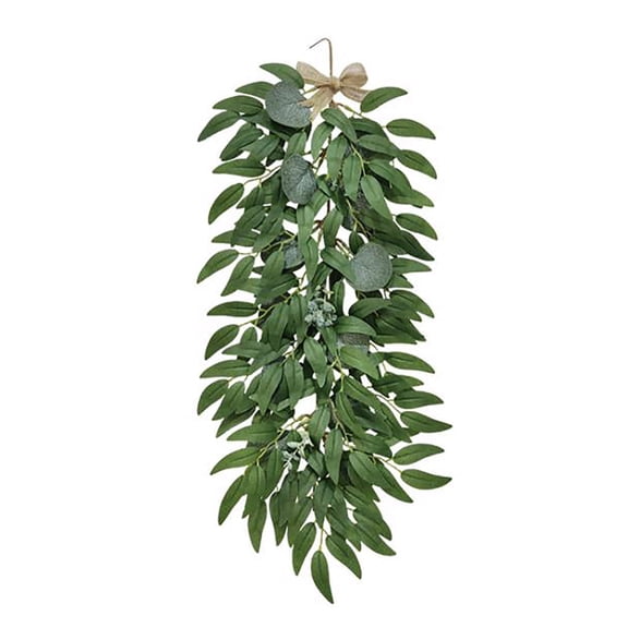 Xiao Hua simulation eucalyptus tree ornament, aerial flower decoration, wall hanging gift, wedding gift, realistic flower wreath, green plant, 1 piece