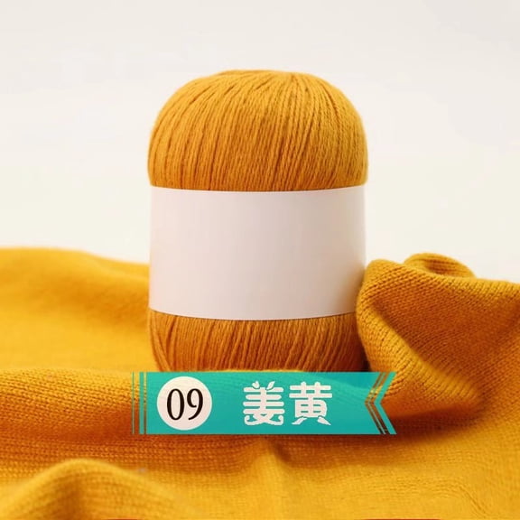 Xiao Hua soft knitted yarn, dark yellow, 50g per roll, with clear stitching, perfect for all season sweaters, breathable socks, home decor, and knitting projects