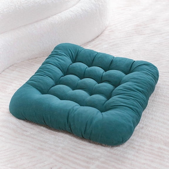 Xiao Hua square floor cushion, plush floor cushion, thick floor cushion, large seat, meditation cushion, solid cushion, suitable for yoga, living room, tatami, balcony, dark green, 1 piece