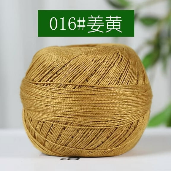 Xiao Hua turmeric 50g Single Twist - High Grade Silk Cotton Thread, Ideal Lace Ball for Thin Silk Cotton in Lace Crafts, DIY Shirts, and Exquisite Projects