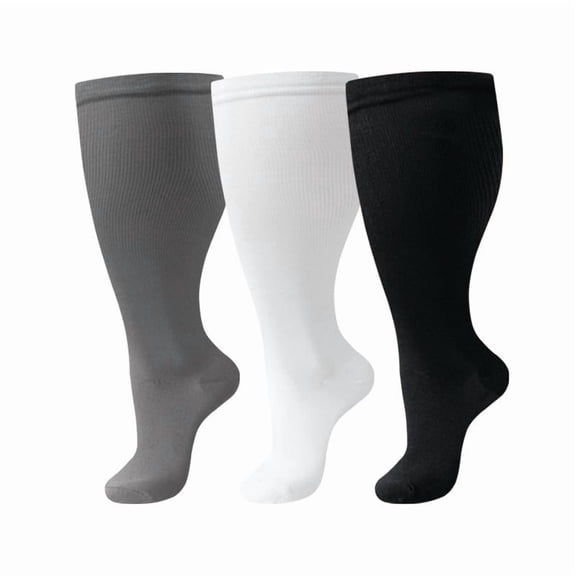 Xiao Hua ultra wide calf socks 3 pairs -3XL, featuring ultra wide calf design and moisture absorption technology, plus size sports socks, suitable for hiking, running, and cycling，C1