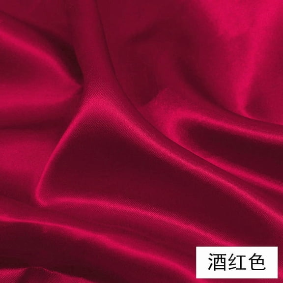 Xiao Hua wine red satin fabric 39.37 x 59.06 inches, 1 piece - silky, shiny satin fabric for sewing, dress sewing material, DIY project craft silky satin