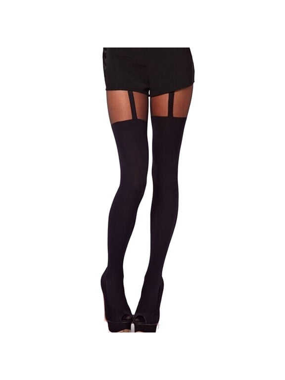 women's sexy tight pants, high tube socks, pantyhose, imitation knot suspender, high knee tight pants, 1 piece