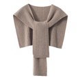 thumbnail image 1 of Xiao Hua women's sweater shawl, soft and warm knitted shawl, travel casual scarf cape shoulder top fashionable shawl, 1 piece, camel, 1 of 4