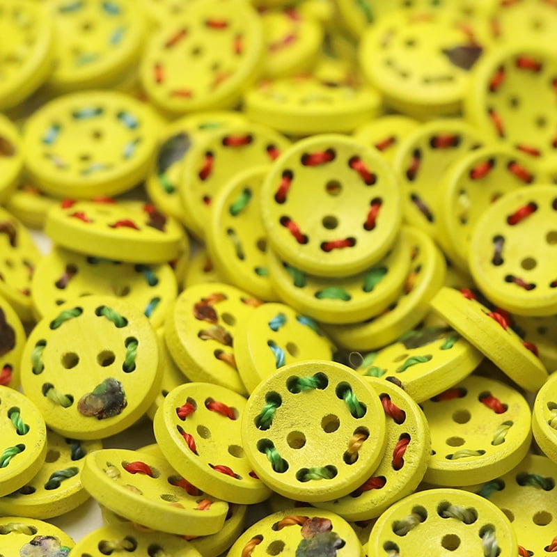 Nvzi wooden buttons, 150 pieces of 0.59-inch Yellow painted wooden ...