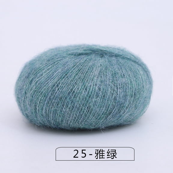Xiao Hua woolen yarn, green, 25g x 2 rolls, lightweight and warm, hand woven scarves, tapestries, and wall decorations, hand knitted yarn for fashionable decorative arts
