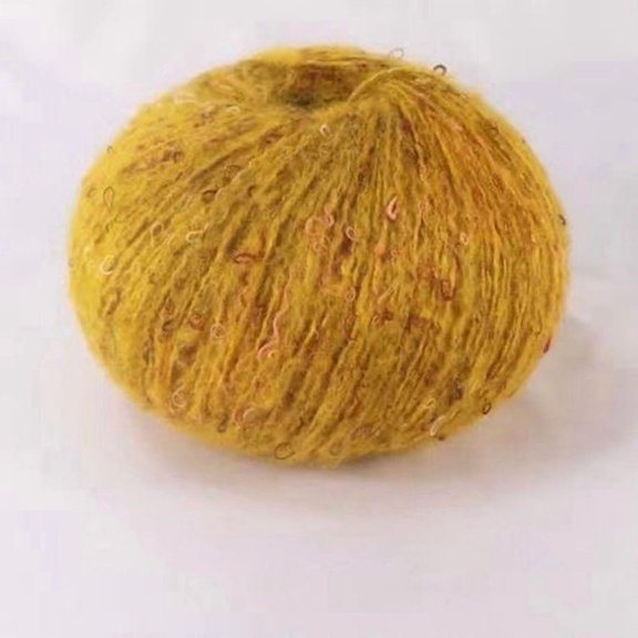 Xiao Hua yellow mohair yarn, 50g single twist - luxurious lightweight yarn, fine mohair yarn, knitted yarn for exquisite scarves and high-end DIY crafts