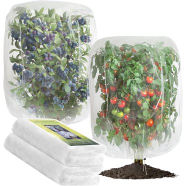 4-Pack Fruit Tree Netting Bags With Drawstring – 3.3x4.9ft Garden Pest Barrier For Birds & Insects