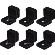 XiaoBanDeng LETURE 6 Pieces Velvet Jewelry Gift Boxes for Necklace Pendant Bracelet Ring Earring, Jewelry Storage Display Case for Wedding Engagement Birthday Anniversary (Pendant Box STYLE-6PCS)