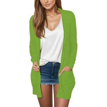 XiaoBanDeng Long Sleeve Lightweight Cardigan Sweaters for Women Knit Open Front Plus Size Casual Solid Loose Fall Outwear Clothes