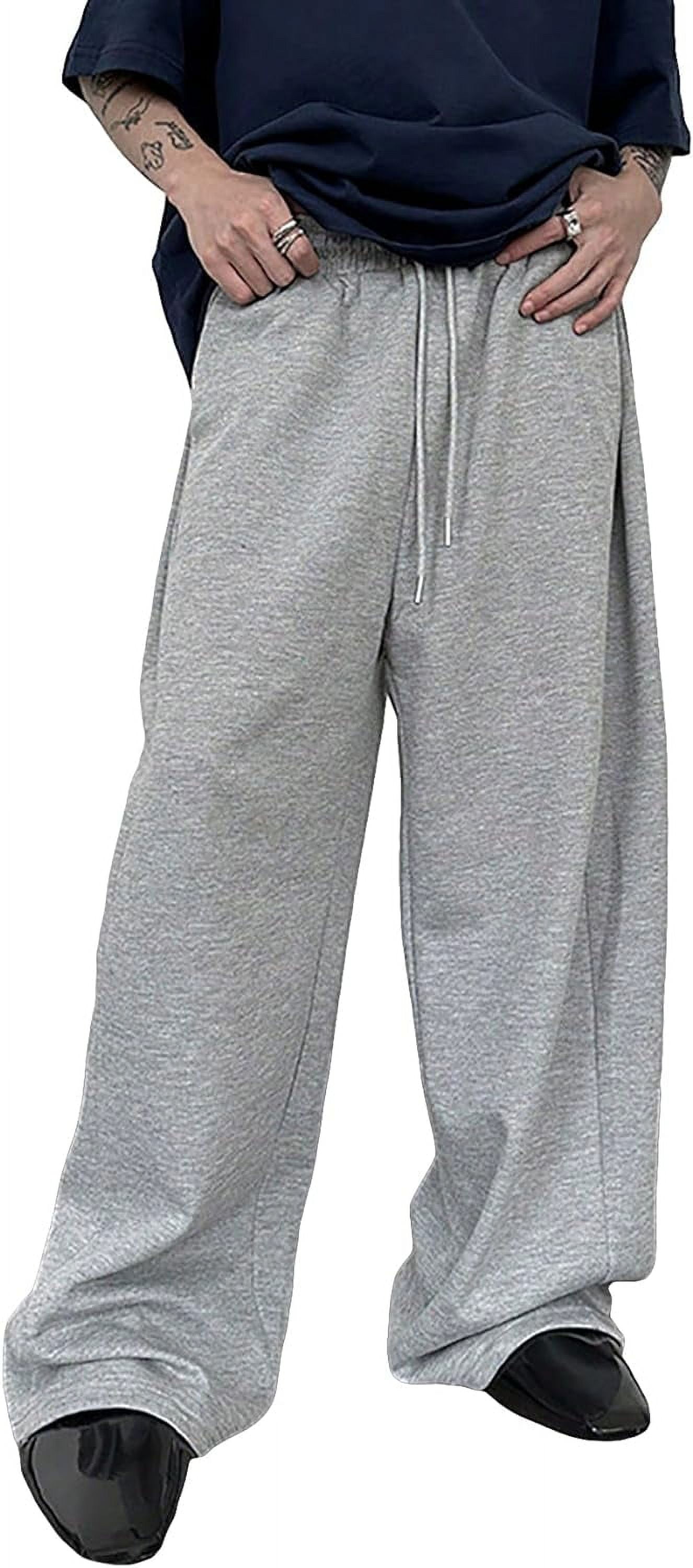 XiaoBanDeng Men's Baggy Pants Wide Leg Drawstring Waist XiaoBanDeng Men's Baggy Pants Wide Leg Drawstring Waist