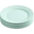 thumbnail image 1 of XiaoBanDeng Set of 10 Wheat Straw Dinner Plates, 10 Inch Reusable Plastic Dessert Plates, Unbreakable Round Flat Serving Dish for Salad Appetizer Steak Pizza Pasta, Dishwasher Safe, Pink, 1 of 7