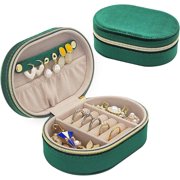 XiaoBanDeng Soddeph Travel-Friendly Velvet Jewelry Box for Rings, Pendants, Earrings, Necklaces, Bracelets - Compact and Portable Storage Case - Ideal for Women, Girls, and Travelers (Navy Blue)